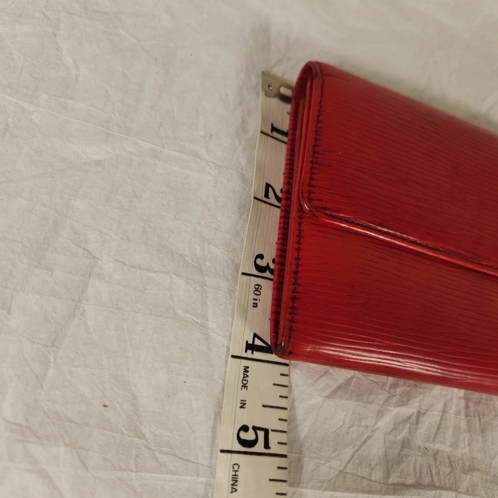 Louis Vuitton Epi Porte Feuille Sarah Leather Long Bifold Wallet Red Authentic